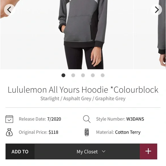 Lululemon All Yours Colorblock Hoodie- size 12 - Picture 5 of 5